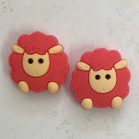 23mm Baby-Safe Pink Sheep Teething Beads or Knitting Needle Protector Tips