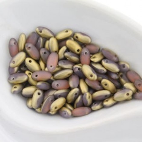 2.5x6mm Czech Rizo Beads-Matte Milky Pink 1/2 Gold - 22gm 2.5x6mm Czech Rizo Beads-Matte Milky Pink 1/2 Gold - 22gm