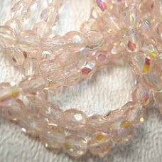 3mm Czech Firepolished Beads - Rosaline AB - Pack of 50