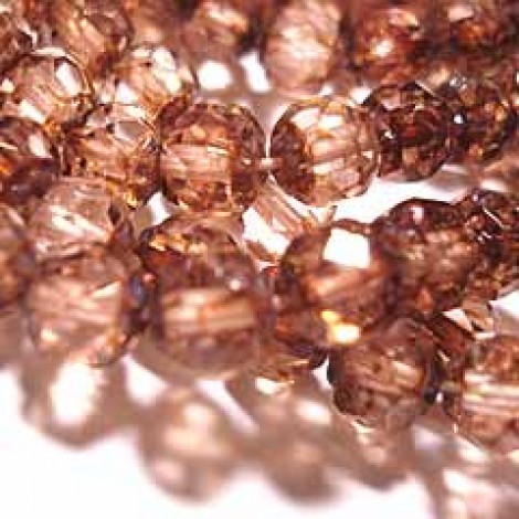 6mm Renaissance Czech Fire Polish Beads - Rosaline-Picasso - Pack of 20