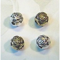 6mm Metallized Rose Spacer Beads - Antique Gold - Pack of 20