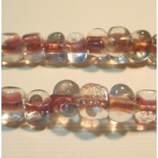 5x8mm Copper Rose Triangle Colour Lined Beads