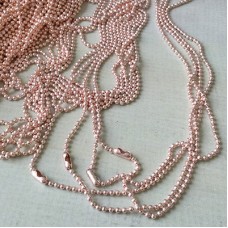 1.5mm x 70cm (27in) Rose Gold Plated Ball Chain Necklace with clasp