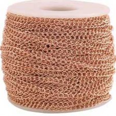 3mm Rose Gold Plated 316 High Quality Stainless Steel Curb Chain - 2 metres