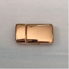 10x2mm ID Rose Gold Flat Leather Rounded Magnetic Clasp