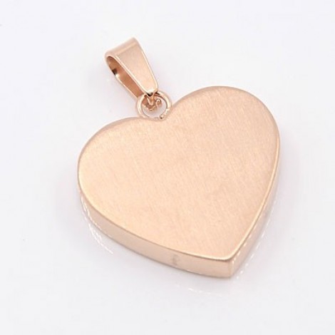 23x22mm Rose Gold Pl 304 Stainless Steel Heart Pendant