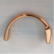 10x2mmID Rose Gold Flat Leather Half Circle Bracelet Magnetic Clasp