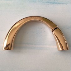 10x7mmID Rose Gold Regaliz Leather Half Circle Bracelet Magnetic Clasp