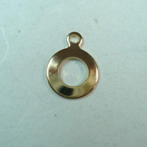 10mm Open Circle Drop with Loop - Gold Pl