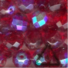 10mm Ruby AB Fire Polished Beads - Pack of 10