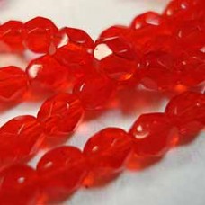 4mm Czech Siam Ruby Fire-Polished Beads - Pack of 50