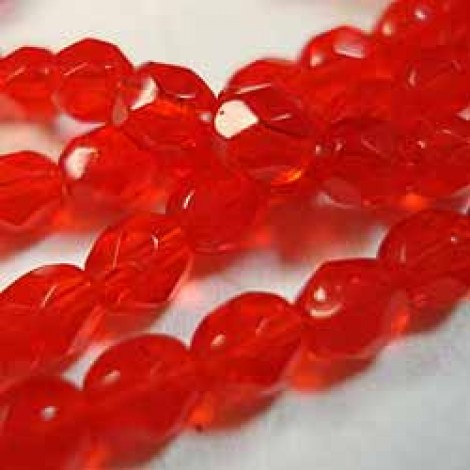 4mm Czech Siam Ruby Fire-Polished Beads - Pack of 50