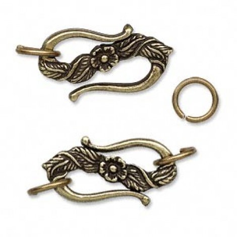 24mm Antique Brass S-Clasp w/Jumprings
