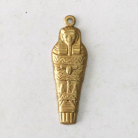 27mm Egyptian Sarcophagus Brass Charm