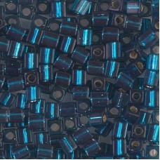 4mm Miyuki Squares - Silver Lined Blue Zircon - 12g