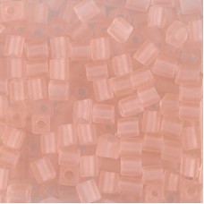 4mm Miyuki Cube Seed Beads - Matte Transparent Light Tea Rose - 12gm
