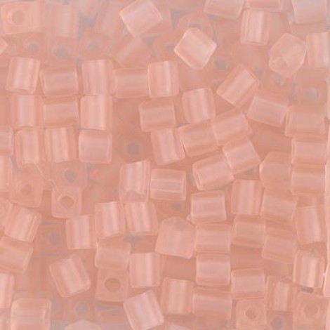 4mm Miyuki Cube Seed Beads - Matte Transparent Light Tea Rose - 12gm 4mm Miyuki Cube Seed Beads - Matte Transparent Light Tea Rose - 12gm