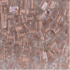 4mm Miyuki Cube Seed Beads - Blush Lined Crystal - 10gm