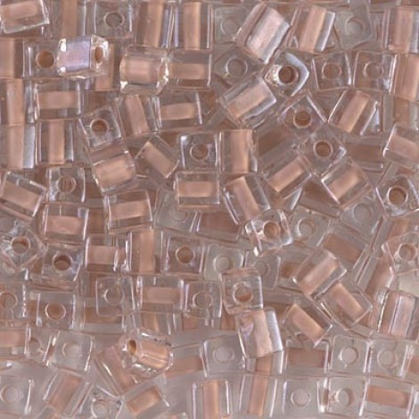 4mm Miyuki Cube Seed Beads - Blush Lined Crystal