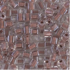 4mm Miyuki Squares - Sparkling Cocoa Lined Crystal - 10gm