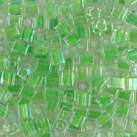4mm Miyuki Squares - Sparkling Light Green Lined Crystal