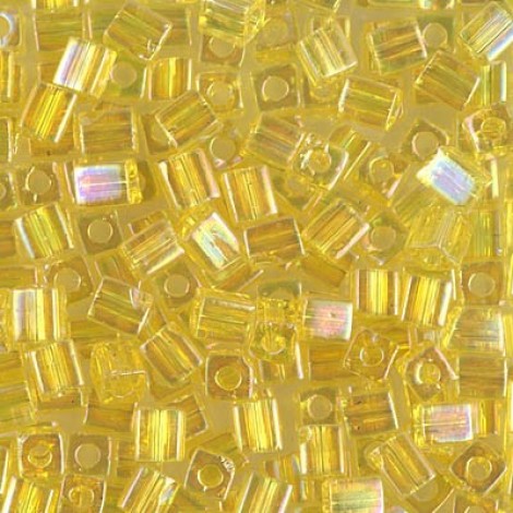 4mm Miyuki Cubes - Transparent Yellow AB