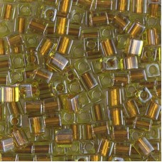 4mm Miyuki Cubes - Sparkling Copper Lined Chartreuse - 12gm