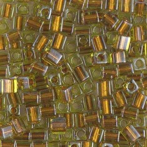 4mm Miyuki Cubes - Sparkling Copper Lined Chartreuse