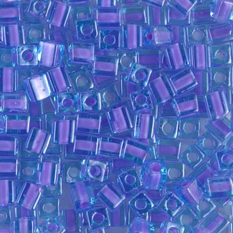 Miyuki 4mm Cubes - Colour Lined Blue-Violet - 10gm vial