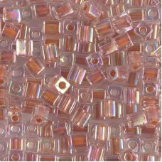 4mm Miyuki Cubes - Dark Peach Lined Crystal AB - 10gm