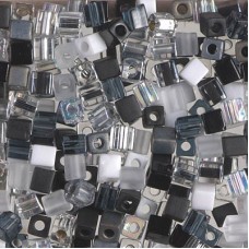 Miyuki 4mm Cubes - Salt & Pepper Mix - 10gm