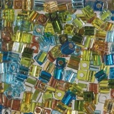 4mm Miyuki Cubes - Egyptian Lapis Mix - 10gm