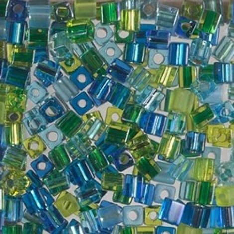 Miyuki 4mm Cubes - Electric Blue Lagoon Mix - 10gm