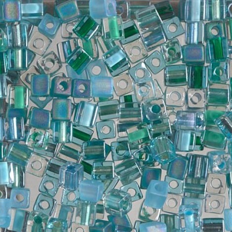 Miyuki 4mm Cubes - Touch of Teal Mix - 10gm