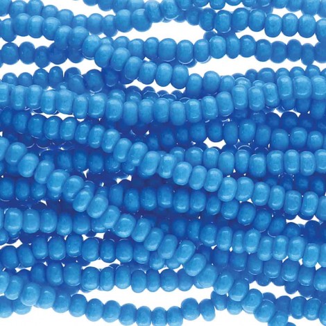 11/0 Czech Seed Bead Hanks - Opaque Blue Dyed Terra - 18gm