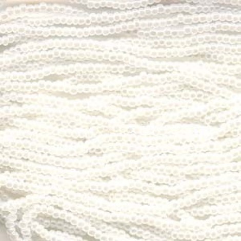 11/0 Czech Seed Bead Hanks - White Pearl - 17gm