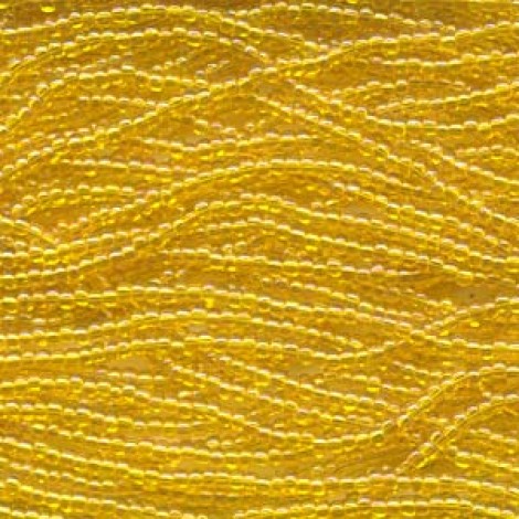 11/0 Czech Seed Bead Hanks - Transparent Yellow AB - 18gm 11/0 Czech Seed Bead Hanks - Transparent Yellow AB - 18gm
