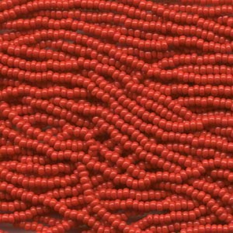 8/0 Czech Seed Bead Hanks - Opaque Red - 39gm