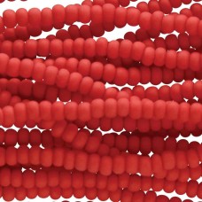 11/0 Czech Seed Bead Hanks - Opaque Red Matte - 18gm