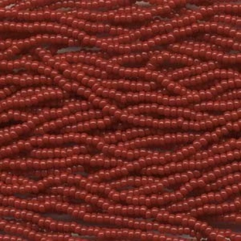 8/0 Czech Strung Seed Bead Hanks - Dark Red - 38gm