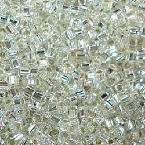 1.8mm Miyuki Cubes - Silver Lined Crystal
