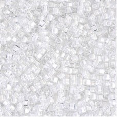 1.8mm Miyuki Cubes - White Lined Crystal - 10gm
