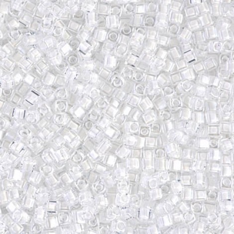 1.8mm Miyuki Cubes - White Lined Crystal - 10gm