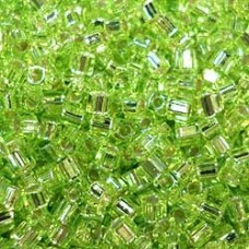 1.8mm Miyuki Cubes - Silver Lined Chartreuse - 8.2gm