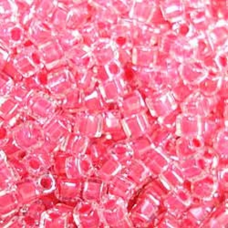 1.8mm Miyuki Cubes - Carnation Pink Lined Crystal