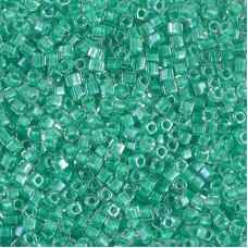 1.8mm Miyuki Cubes - Dark Mint Green Lined Crystal - 8.2gm