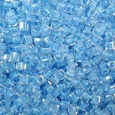 1.8mm Miyuki Cubes - Sky Blue Lined Crystal - 10gm