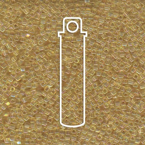 1.8mm Miyuki Cubes - Transparent Light Topaz AB - 12.5gm 1.8mm Miyuki Cubes - Transparent Light Topaz AB - 12.5gm