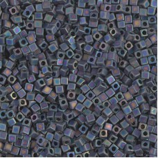 1.8mm Miyuki Cubes - Matte Black AB - 10gm