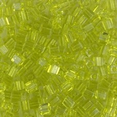 3mm Miyuki Cube Seed Beads - Transp Chartreuse